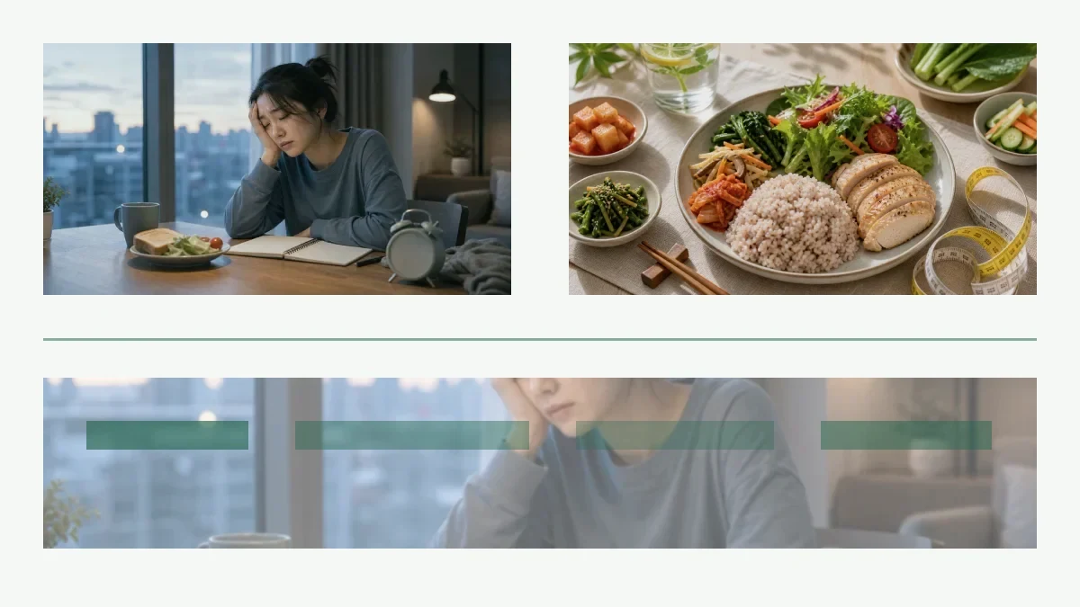 주중 수면 부족을 주말에 보충할 때 볼 점: 통합 기록 가이드 상담 전 질문과 재검 기준을 정리한 안내 이미지