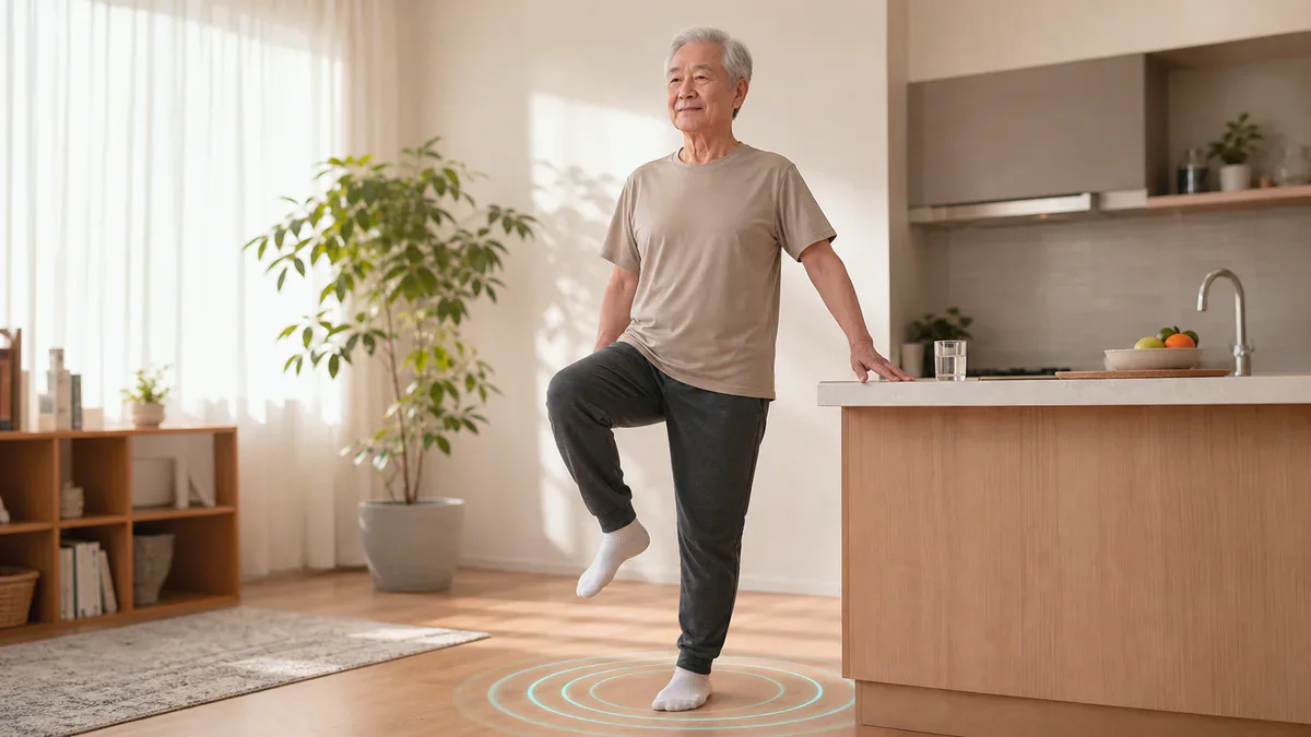 노년기 근감소증 예방을 위해 근력 운동이 필수적인 이유 내용을 이해하기 위한 균형과 낙상 예방 시각 자료