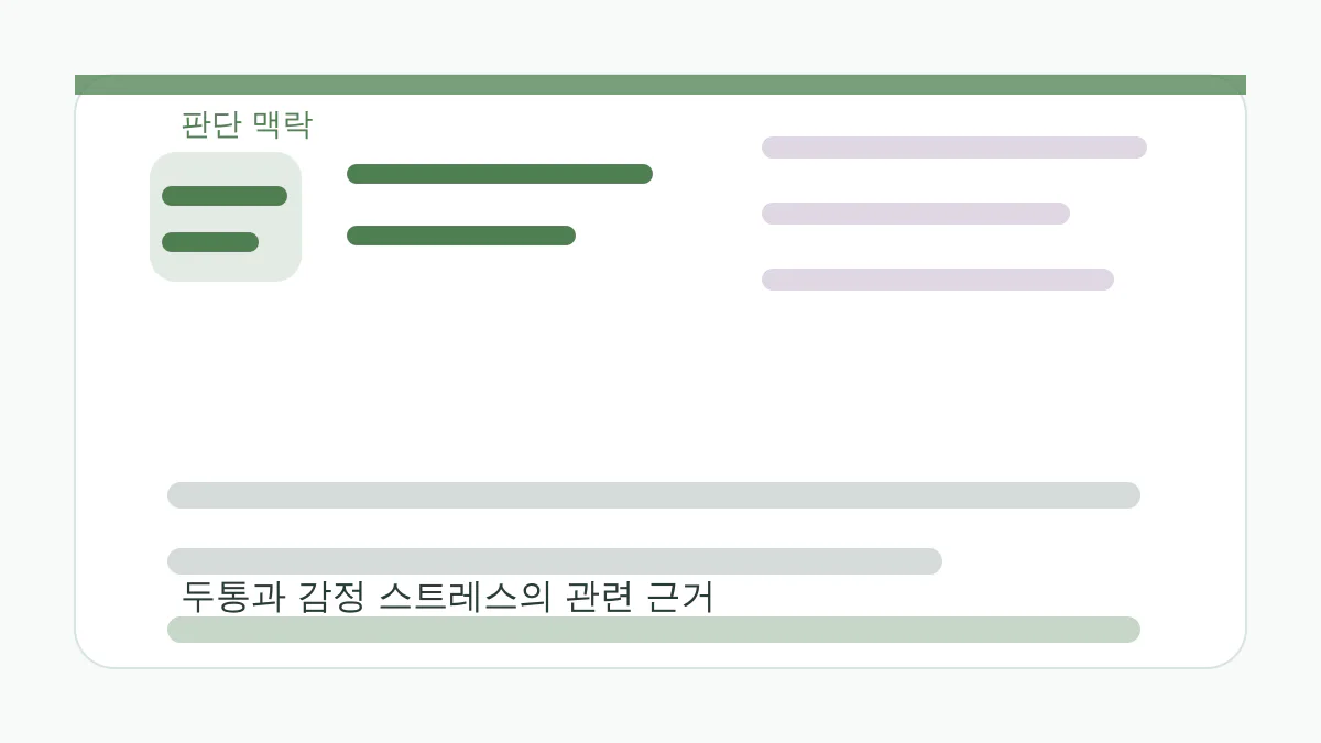두통과 감정 스트레스의 관련 근거 내용을 이해하기 위한 기억과 신경가소성 시각 자료