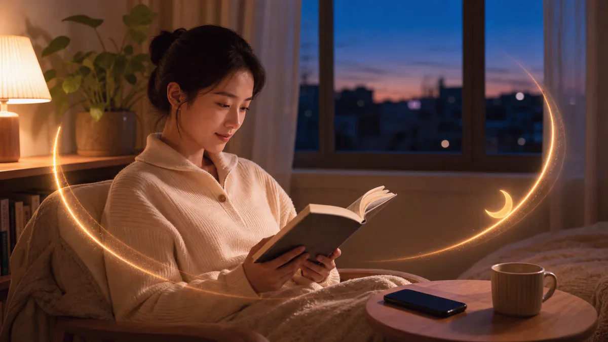 생체리듬을 되찾는 법, 멜라토닌과 코르티솔 사용설명서 내용을 이해하기 위한 멜라토닌과 저녁 리듬 시각 자료