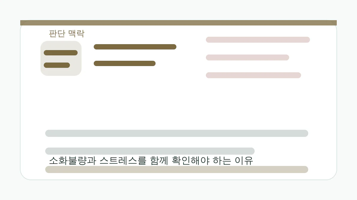 소화불량과 스트레스를 함께 확인해야 하는 이유 내용을 이해하기 위한 불면과 생각 과부하 시각 자료