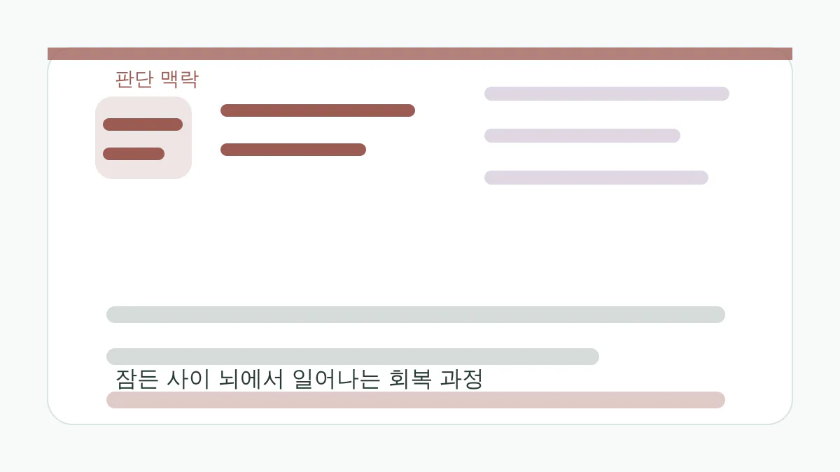 잠든 사이 뇌에서 일어나는 회복 과정 판단 맥락 이미지